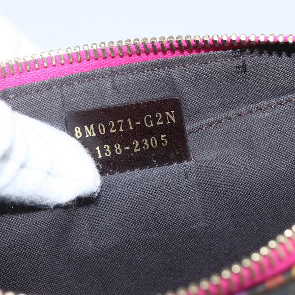 FENDI Zucchino Canvas Accessory Pouch Multicolor Gold Auth 159466V