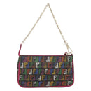 FENDI Zucchino Canvas Accessoire-Tasche Mehrfarbig Gold Auth 159466V-2