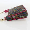FENDI Zucchino Canvas Accessory Pouch Multicolor Gold Auth 159466V-3