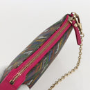 FENDI Zucchino Canvas Accessory Pouch Multicolor Gold Auth 159466V-6
