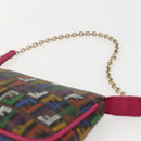 FENDI Zucchino Canvas Accessory Pouch Multicolor Gold Auth 159466V-8