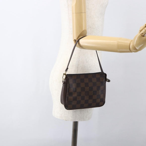 LOUIS VUITTON Damier Ebene Trousse Makeup Pouch N51982 LV Auth 159468