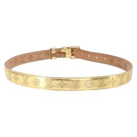 LOUIS VUITTON Monogram Mahina Ceinture Belt 42.5"" Gold M9614W LV Auth 159469 - 0