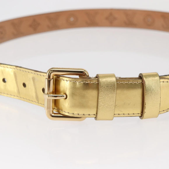 LOUIS VUITTON Monogram Mahina Ceinture Belt 42.5"" Gold M9614W LV Auth 159469