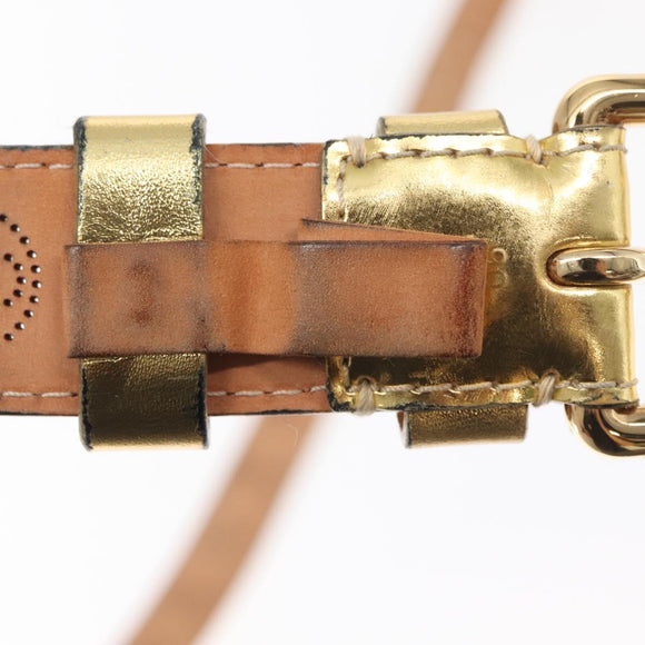 LOUIS VUITTON Monogram Mahina Ceinture Belt 42.5"" Gold M9614W LV Auth 159469