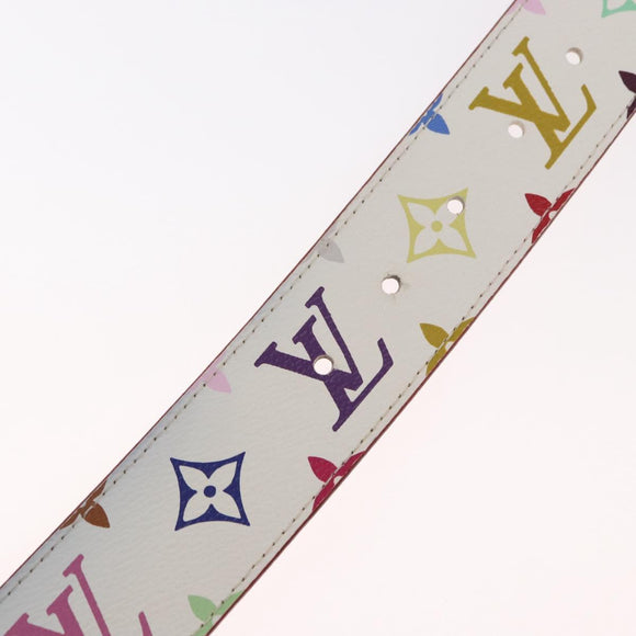 LOUIS VUITTON Multicolor Ceinture LV Printed Initials Studs M6909 Auth 159470V