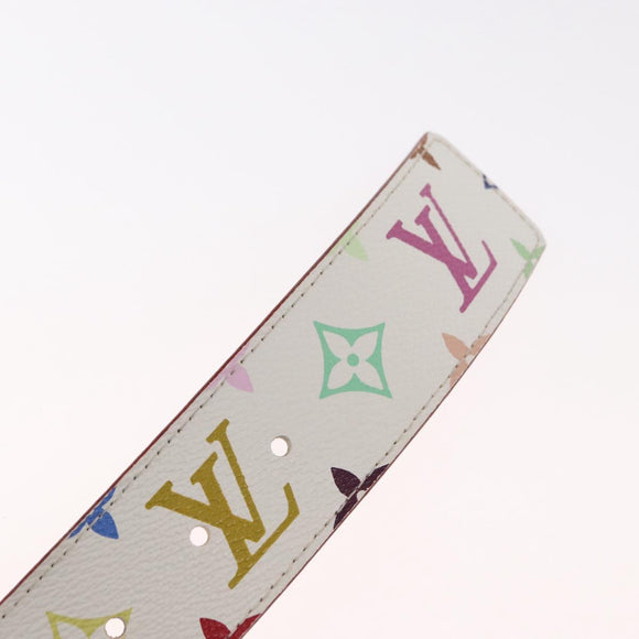 LOUIS VUITTON Multicolor Ceinture LV Printed Initials Studs M6909 Auth 159470V
