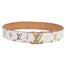 LOUIS VUITTON Multicolor Ceinture LV Printed Initials Studs M6909 Auth 159470V-1