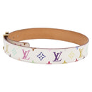 LOUIS VUITTON Multicolor Ceinture LV Printed Initials Studs M6909 Auth 159470V-3