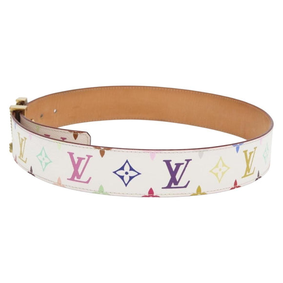 LOUIS VUITTON Multicolor Ceinture LV Printed Initials Studs M6909 Auth 159470V
