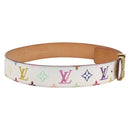 LOUIS VUITTON Multicolor Ceinture LV Printed Initials Studs M6909 Auth 159470V-4