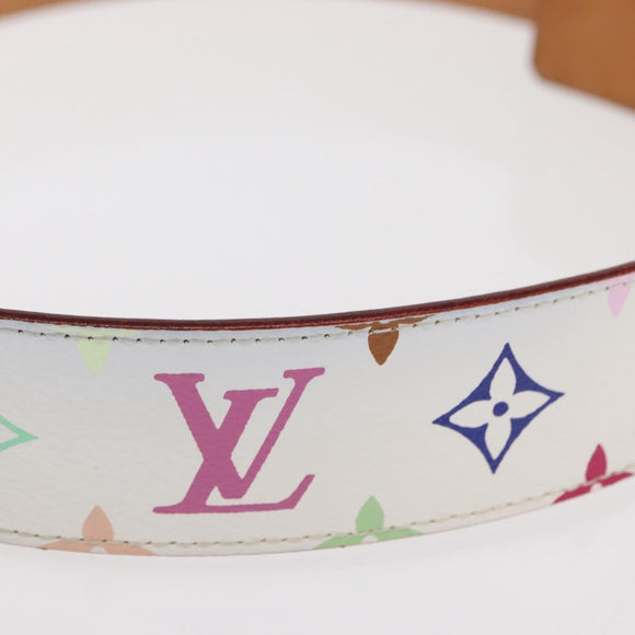 LOUIS VUITTON Multicolor Ceinture LV Printed Initials Studs M6909 Auth 159470V