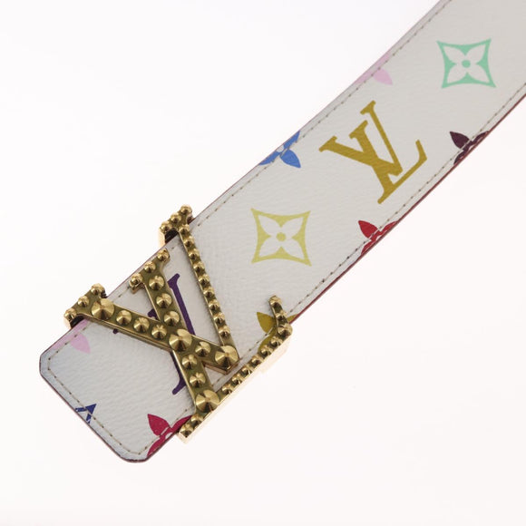 LOUIS VUITTON Multicolor Ceinture LV Printed Initials Studs M6909 Auth 159470V