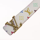 LOUIS VUITTON Multicolor Ceinture LV Printed Initials Studs M6909 Auth 159470V-8