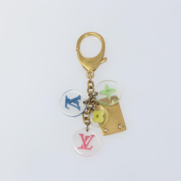 LOUIS VUITTON Porte Cles Fleur Charm metal Multicolor M60046 LV Auth 159494