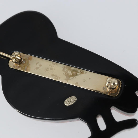 CHANEL Owl Brooch metal Pink CC Auth 159495V