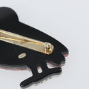 CHANEL Owl Brooch metal Pink CC Auth 159495V-6