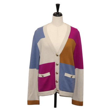 CHANEL COCO Button Cardigan Cashmere Multicolor CC Auth 159498M