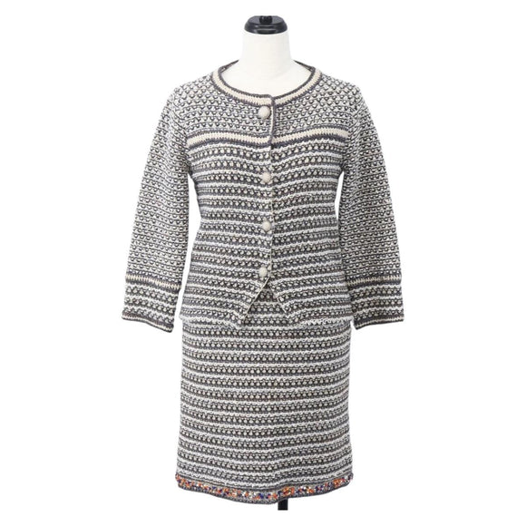 CHANEL No Collar Setup Tweed Multicolor CC Auth 159499SAM