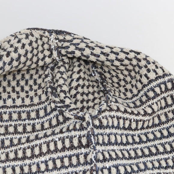 CHANEL No Collar Setup Tweed Multicolor CC Auth 159499SAM