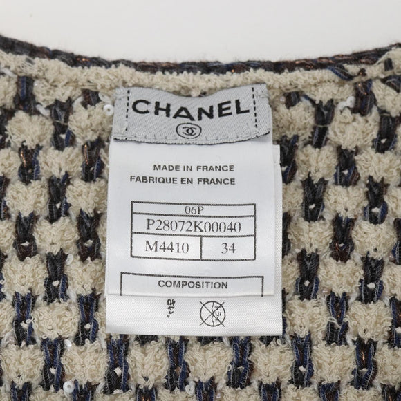 CHANEL No Collar Setup Tweed Multicolor CC Auth 159499SAM