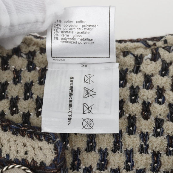 CHANEL No Collar Setup Tweed Multicolor CC Auth 159499SAM