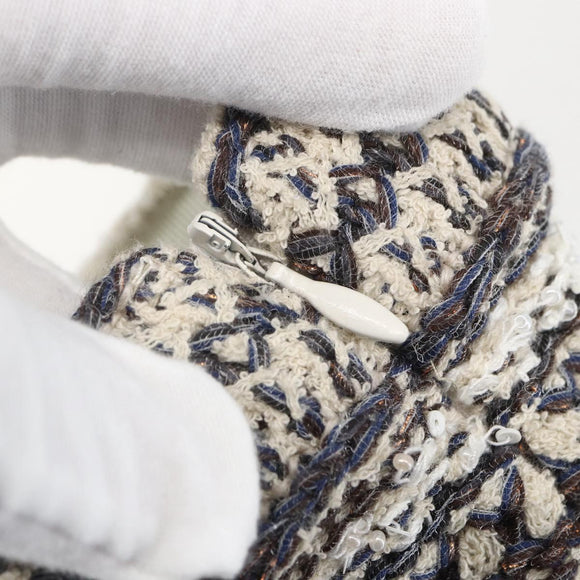 CHANEL No Collar Setup Tweed Multicolor CC Auth 159499SAM