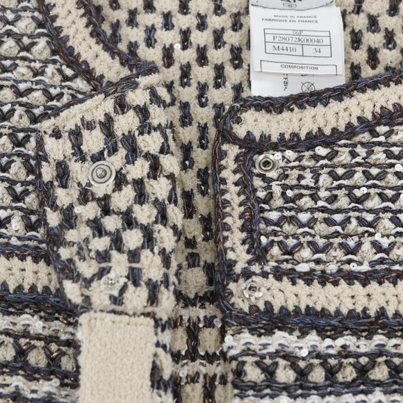 CHANEL No Collar Setup Tweed Multicolor CC Auth 159499SAM