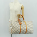 LOUIS VUITTON Damier Azur Keepall 50 Boston Bag N41430 LV Auth 159533V-22
