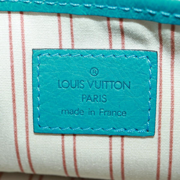 LOUIS VUITTON Antigua Sac Express PM Bag Turquoise Blue M92396 LV Auth 159564SAV