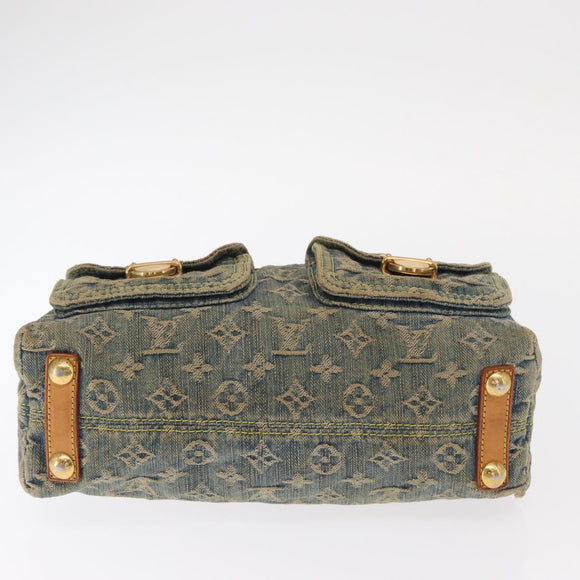 LOUIS VUITTON Monogram Denim Buggy PM Shoulder Bag Blue M95049 LV Auth 159565