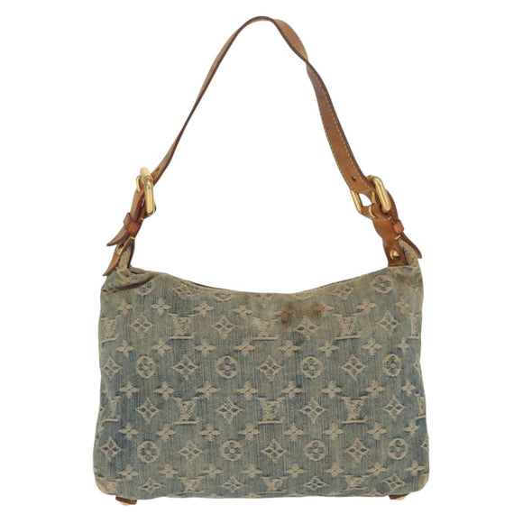 LOUIS VUITTON Monogram Denim Buggy PM Shoulder Bag Blue M95049 LV Auth 159565