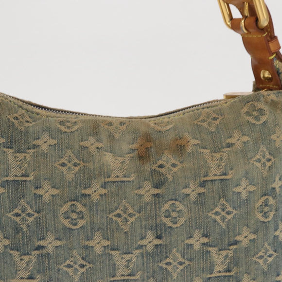 LOUIS VUITTON Monogram Denim Buggy PM Shoulder Bag Blue M95049 LV Auth 159565