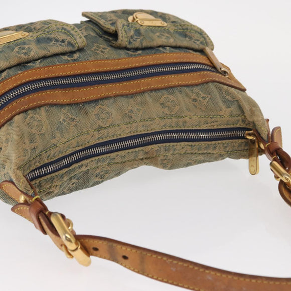 LOUIS VUITTON Monogram Denim Buggy PM Shoulder Bag Blue M95049 LV Auth 159565