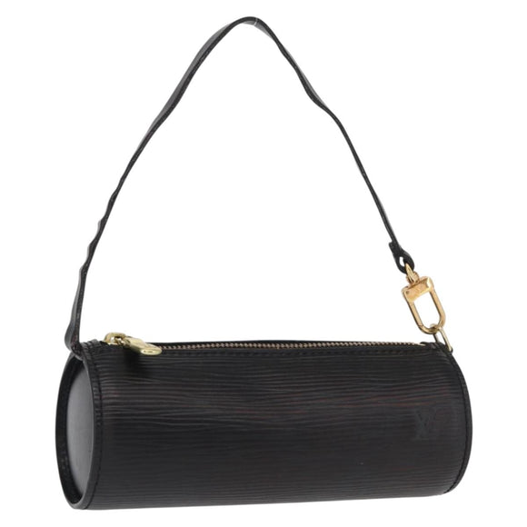 LOUIS VUITTON Epi Soufflot Pouch Pouch Black LV Auth 159569