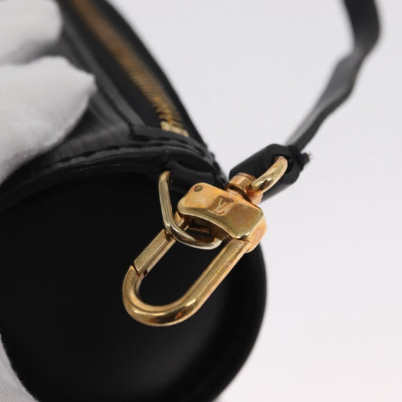 LOUIS VUITTON Epi Soufflot Pouch Pouch Black LV Auth 159569