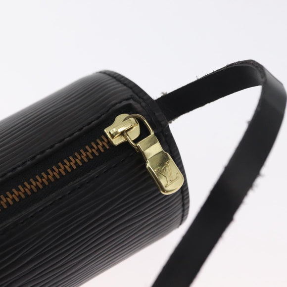 LOUIS VUITTON Epi Soufflot Pouch Pouch Black LV Auth 159569