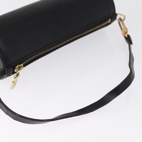 LOUIS VUITTON Epi Soufflot Pouch Pouch Black LV Auth 159569