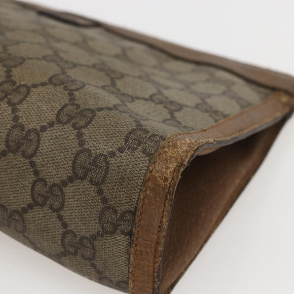 GUCCI GG Supreme Web Sherry Line Clutch Bag PVC Red Beige 89 01 033 Auth 159573