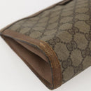 GUCCI GG Supreme Web Sherry Line Clutch Bag PVC Red Beige 89 01 033 Auth 159573-11