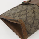 GUCCI GG Supreme Web Sherry Line Clutch Bag PVC Red Beige 89 01 033 Auth 159573-9