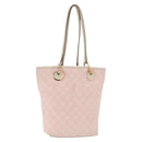 GUCCI GG Canvas Tote Bag Pink Gold 120840 Auth 159575-1