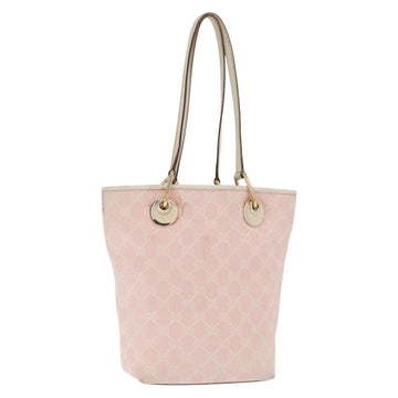 GUCCI GG Canvas Tote Bag Pink Gold 120840 Auth 159575