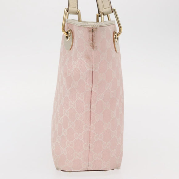 GUCCI GG Canvas Tote Bag Pink Gold 120840 Auth 159575