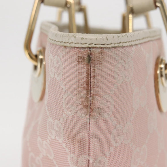 GUCCI GG Canvas Tote Bag Pink Gold 120840 Auth 159575