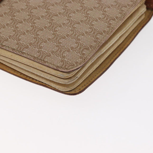 CELINE Macadam Canvas Shoulder Bag PVC Beige Gold Auth 159576