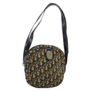 Christian Dior Trotter Canvas Shoulder Bag Navy Gold Auth 159578-1