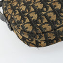 Christian Dior Trotter Canvas Shoulder Bag Navy Gold Auth 159578-16