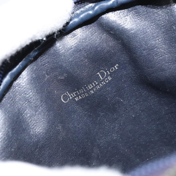 Christian Dior Trotter Canvas Shoulder Bag Navy Gold Auth 159578