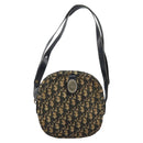 Christian Dior Trotter Canvas Shoulder Bag Navy Gold Auth 159578-13